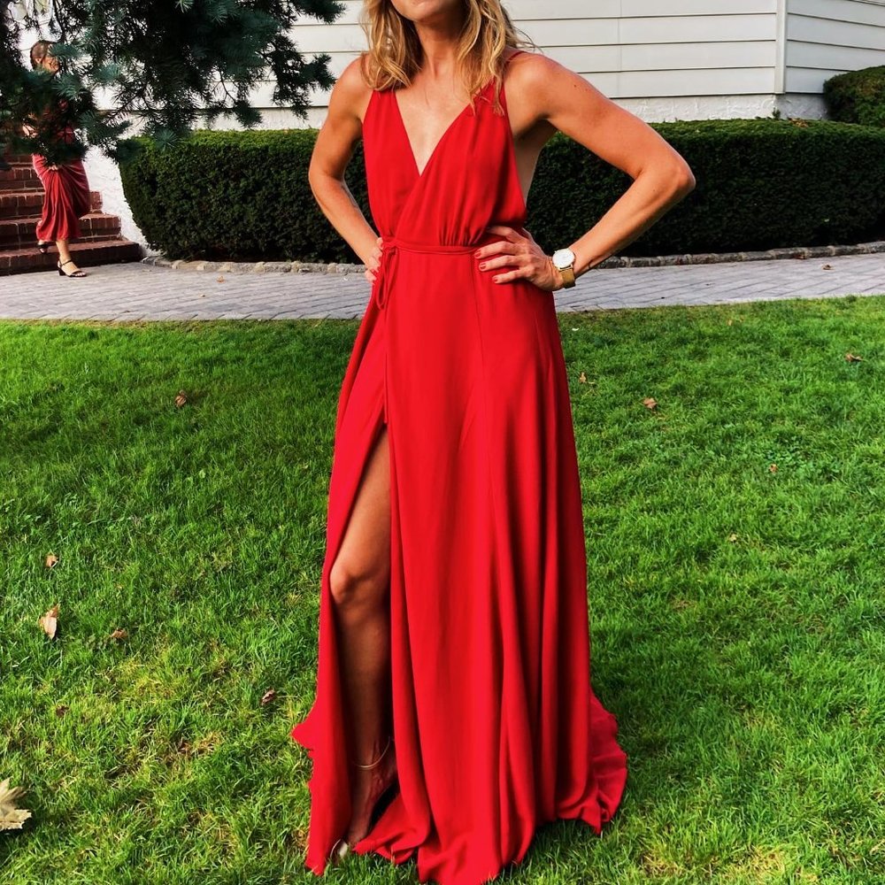 Reformation Callalily Dress in red, size 2